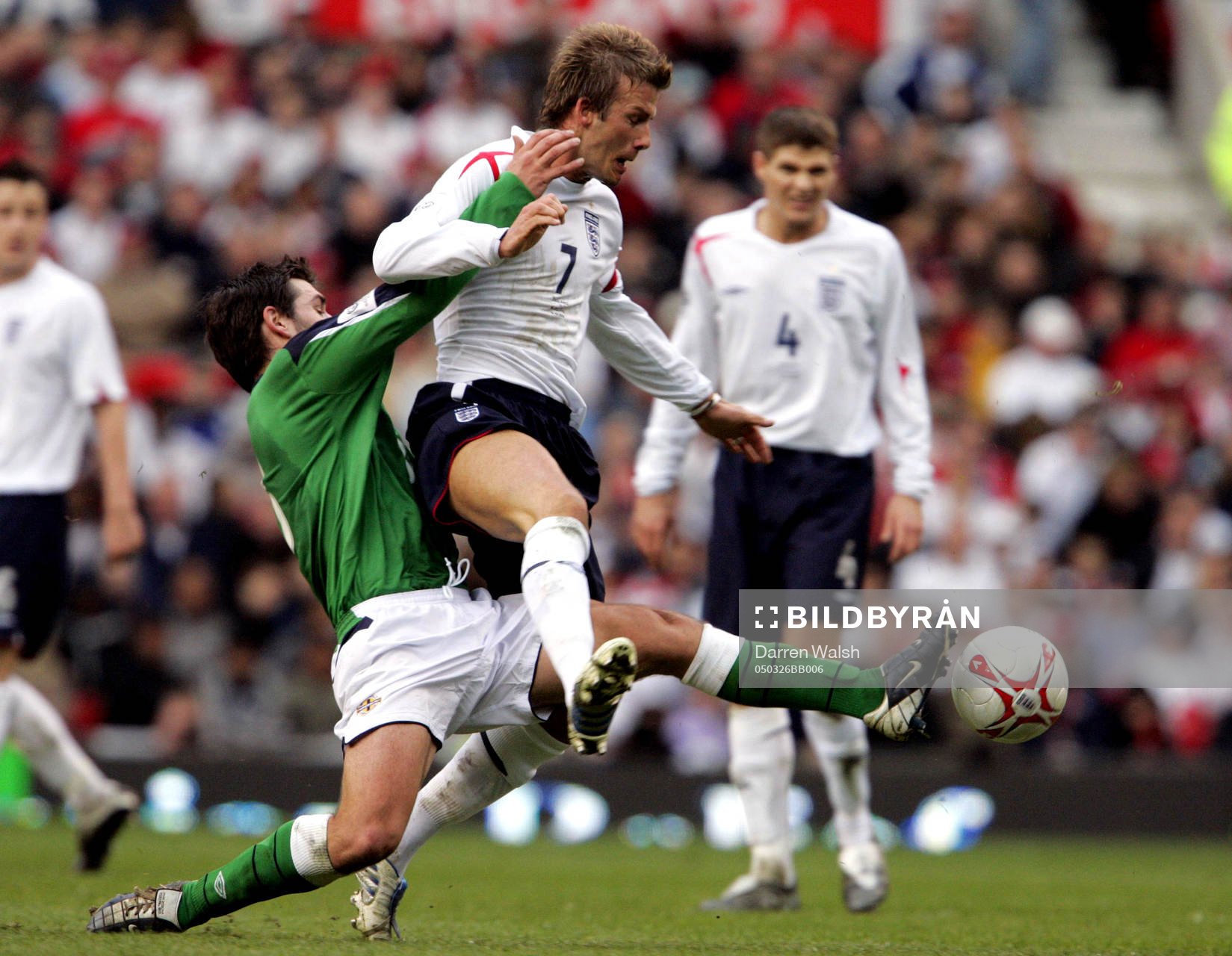 David Beckham, England och  Tommy Doherty Nordirland
