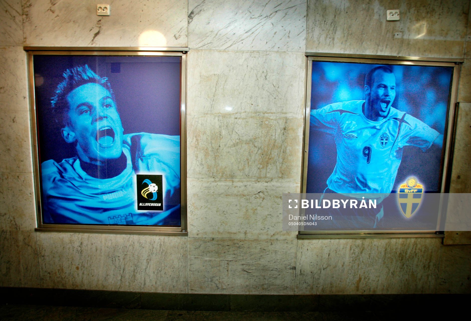 Reklam affischer med Fredrik Ljungberg och Markus Rosenberg