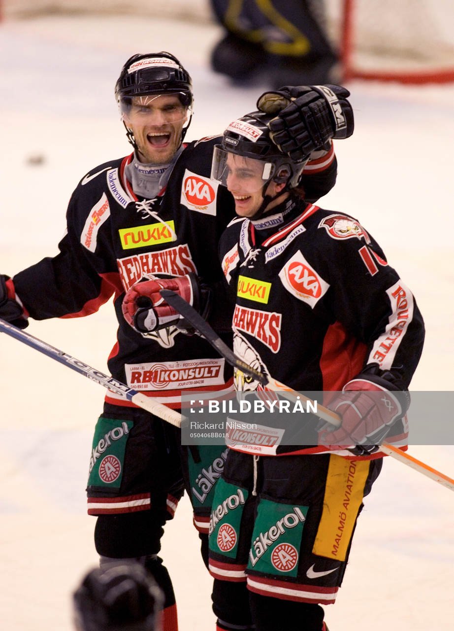 Shawn McEachern och Franz Nielsen, Malmö, jubel