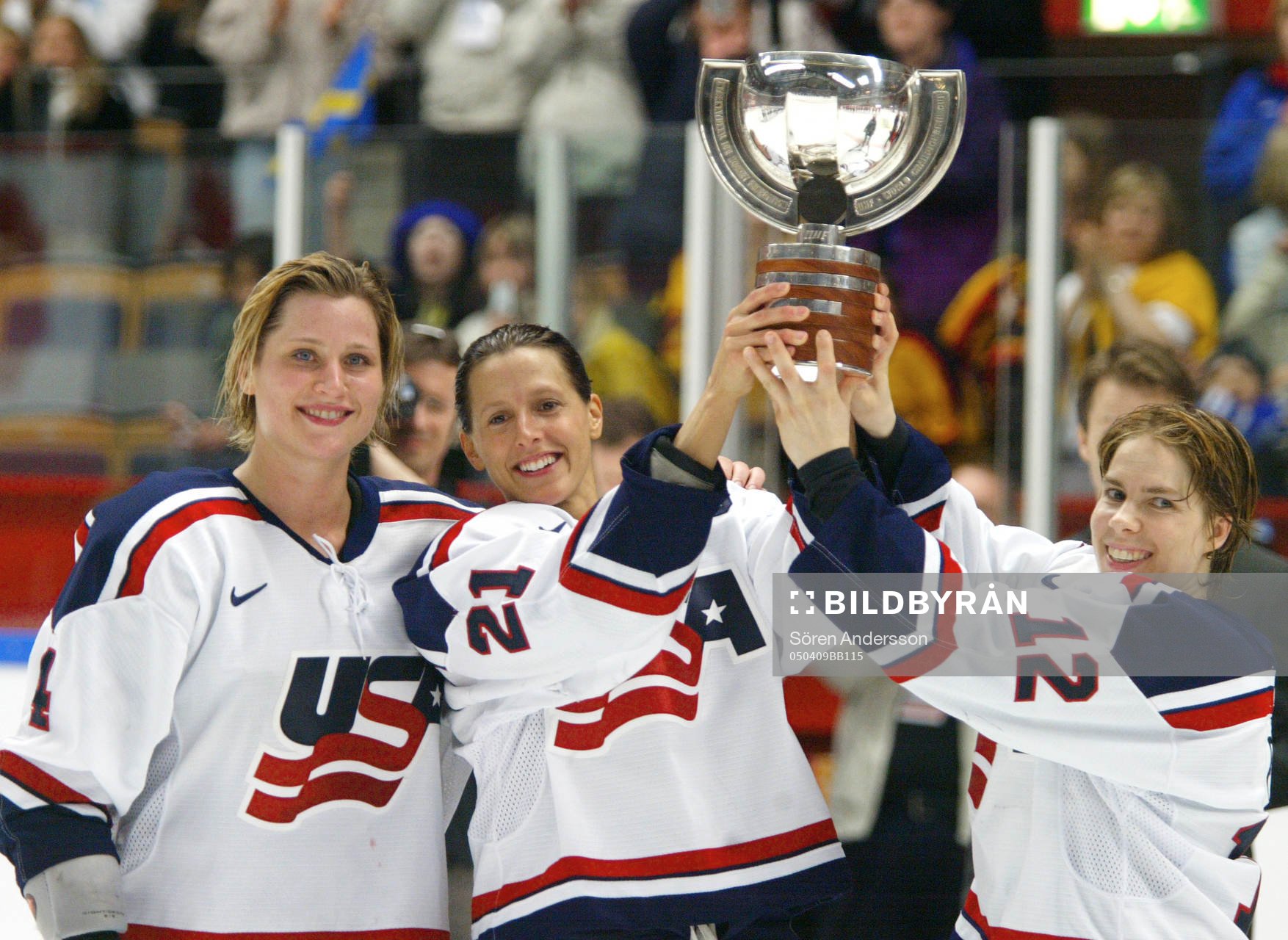 USA med bucklan, jubel, pokal