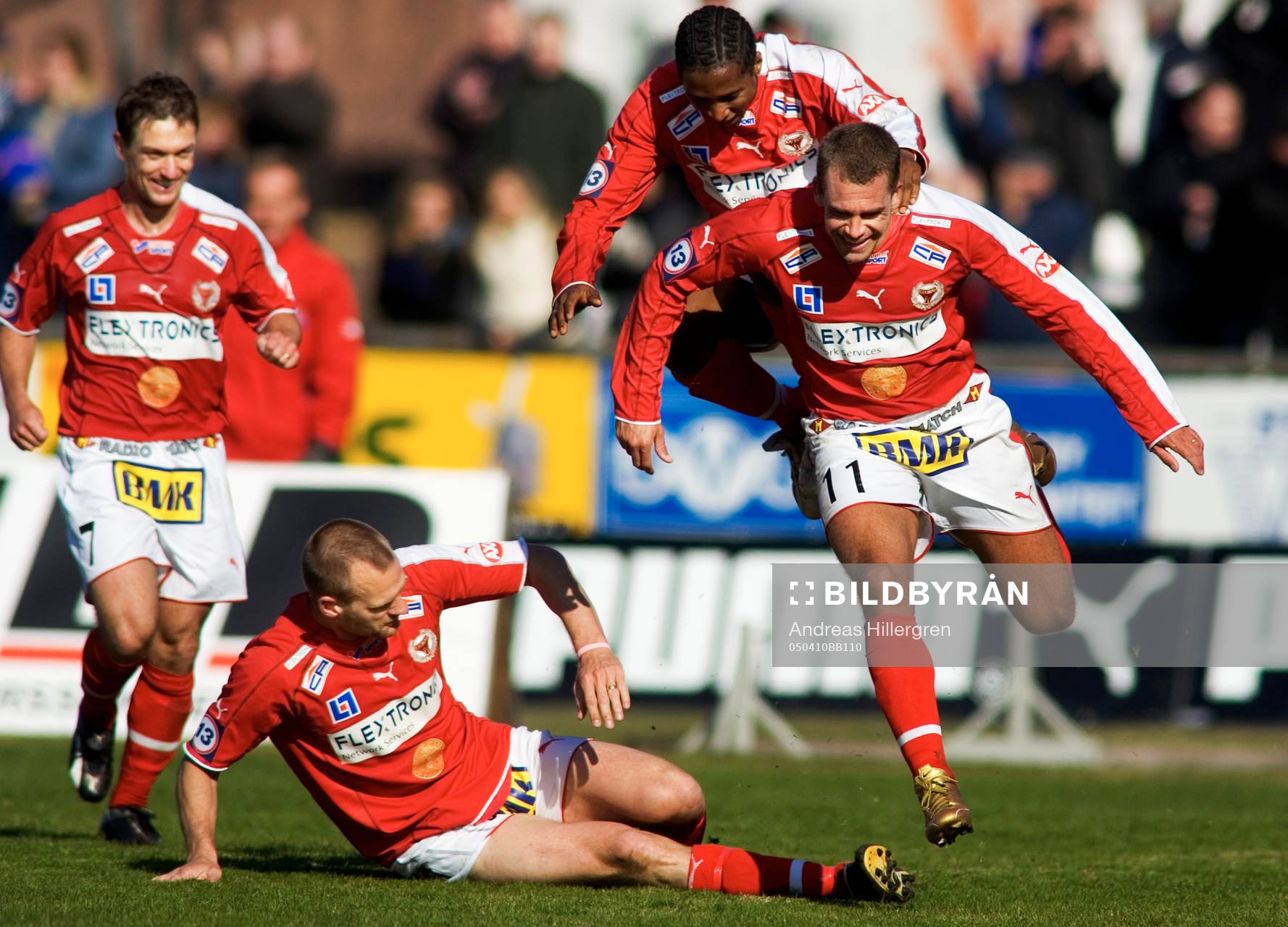  Fábio Augusto, Kalmar gör Kalmars första allsvenska mål, jubel, Brima Koroma, Mikael Blomberg.