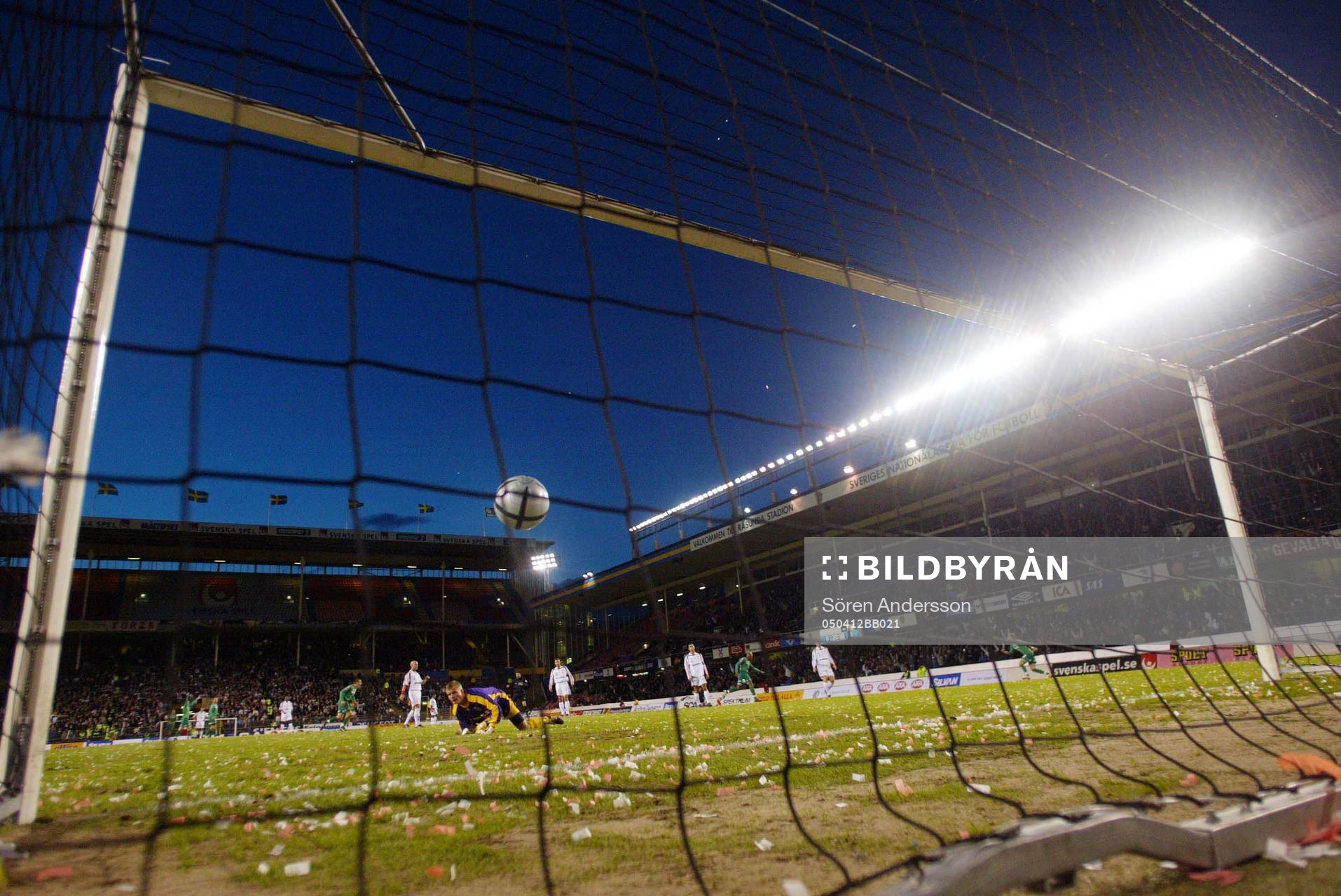 Jeffrey Aubynn, Hammarby gör 1-0 bakom Erland Hellström,
