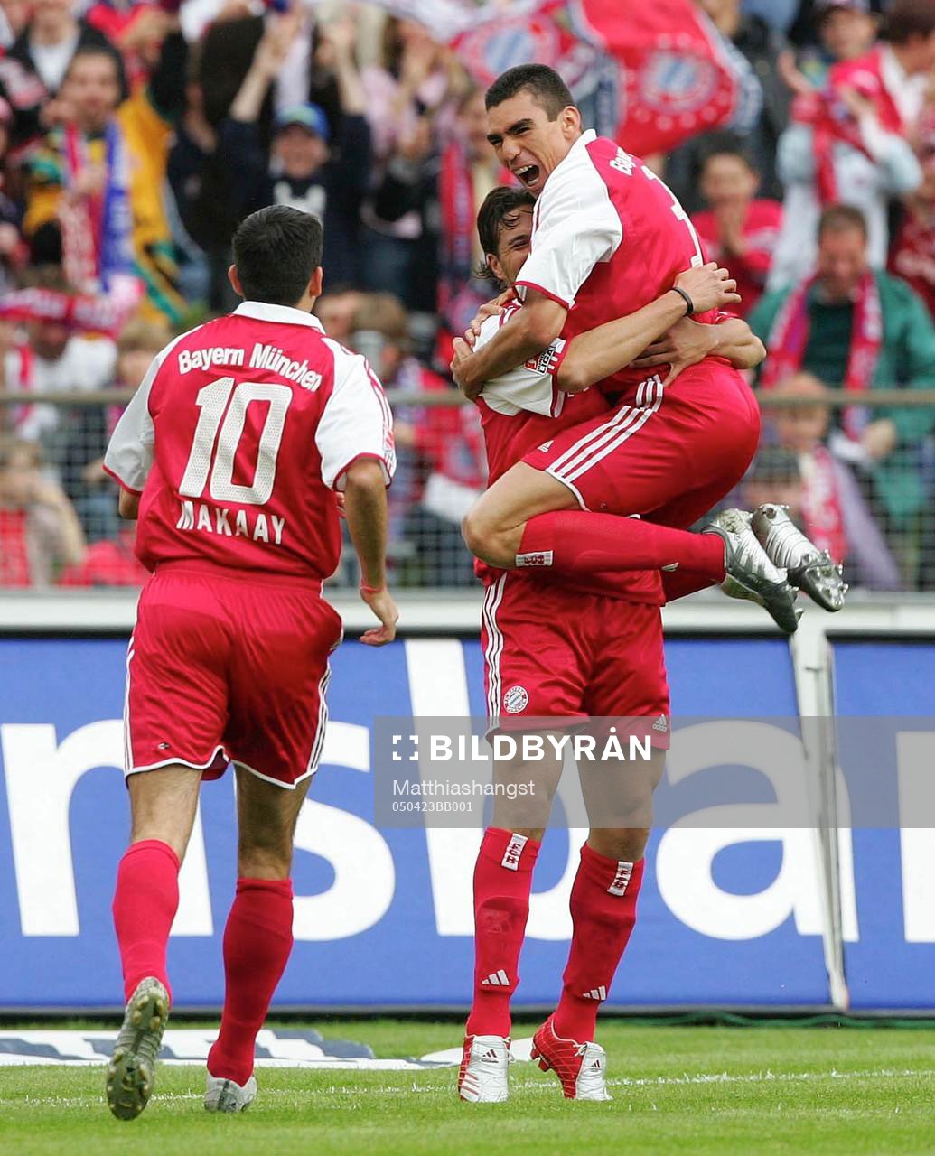  Roy Makaay, Torschütze Claudio Pizarro, Lucio Bayern (jubel)
