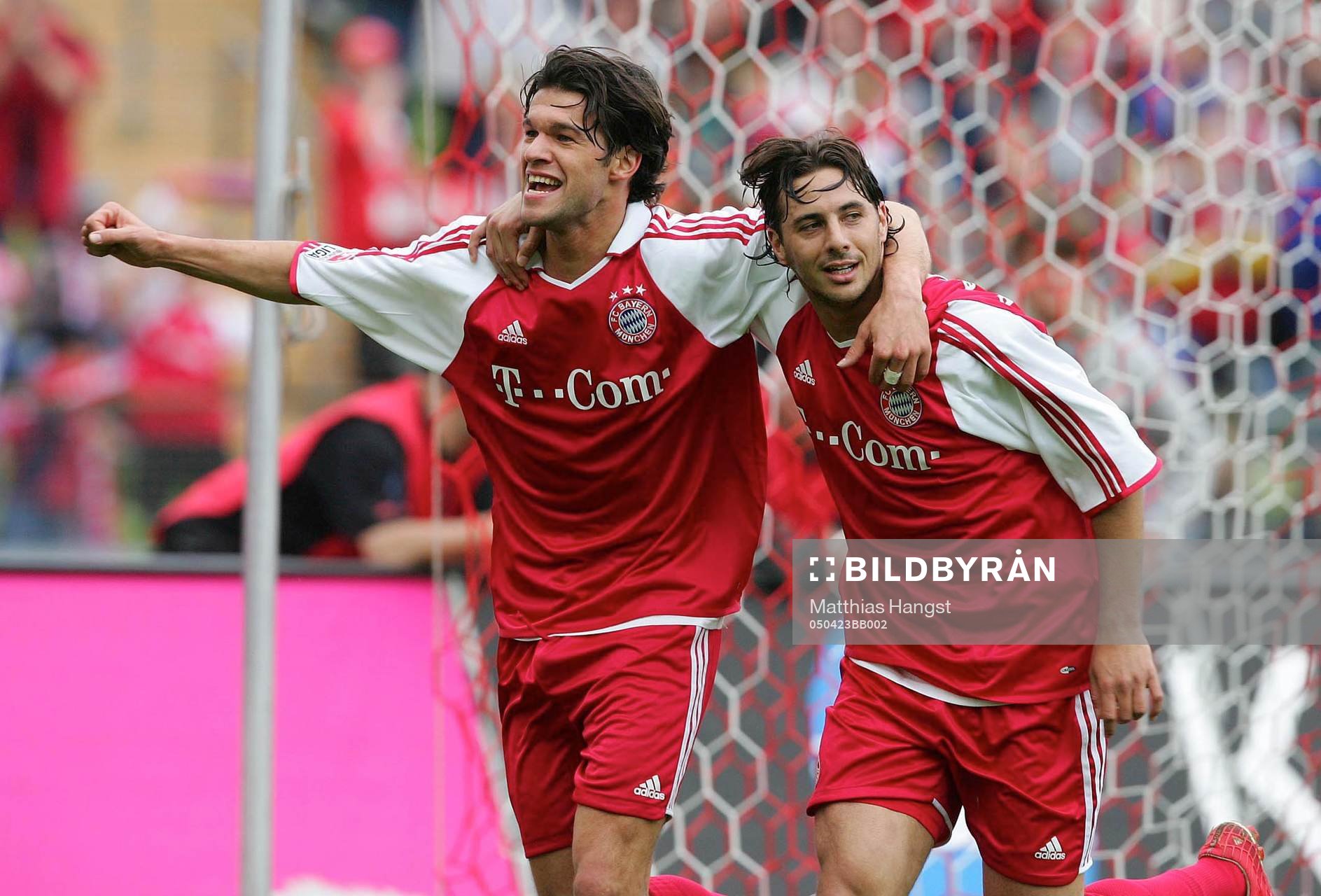 Michael Ballack och Claudio Pizarro Bayern (Jubel)