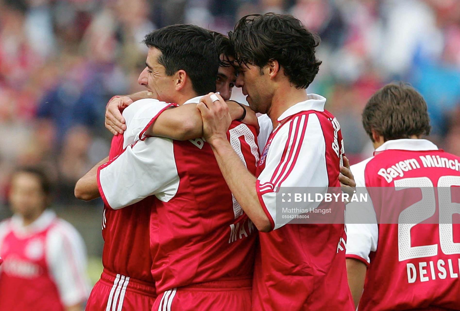 Roy Makaay , Claudio Pizarro, Michael Ballack (Jubel)