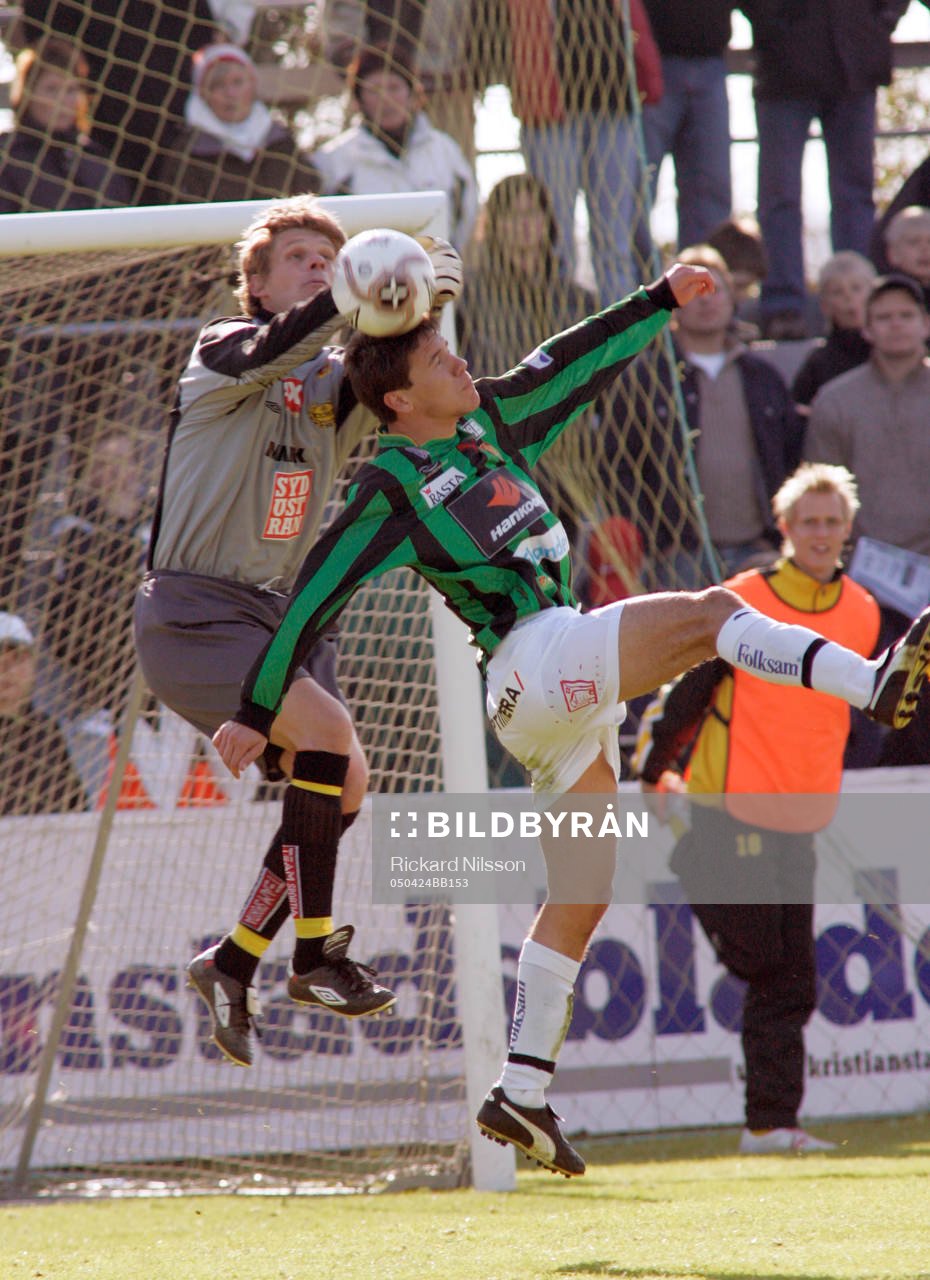 Ola Wendel, målvakt, Mjällby och Daniel Nicklasson, Gais