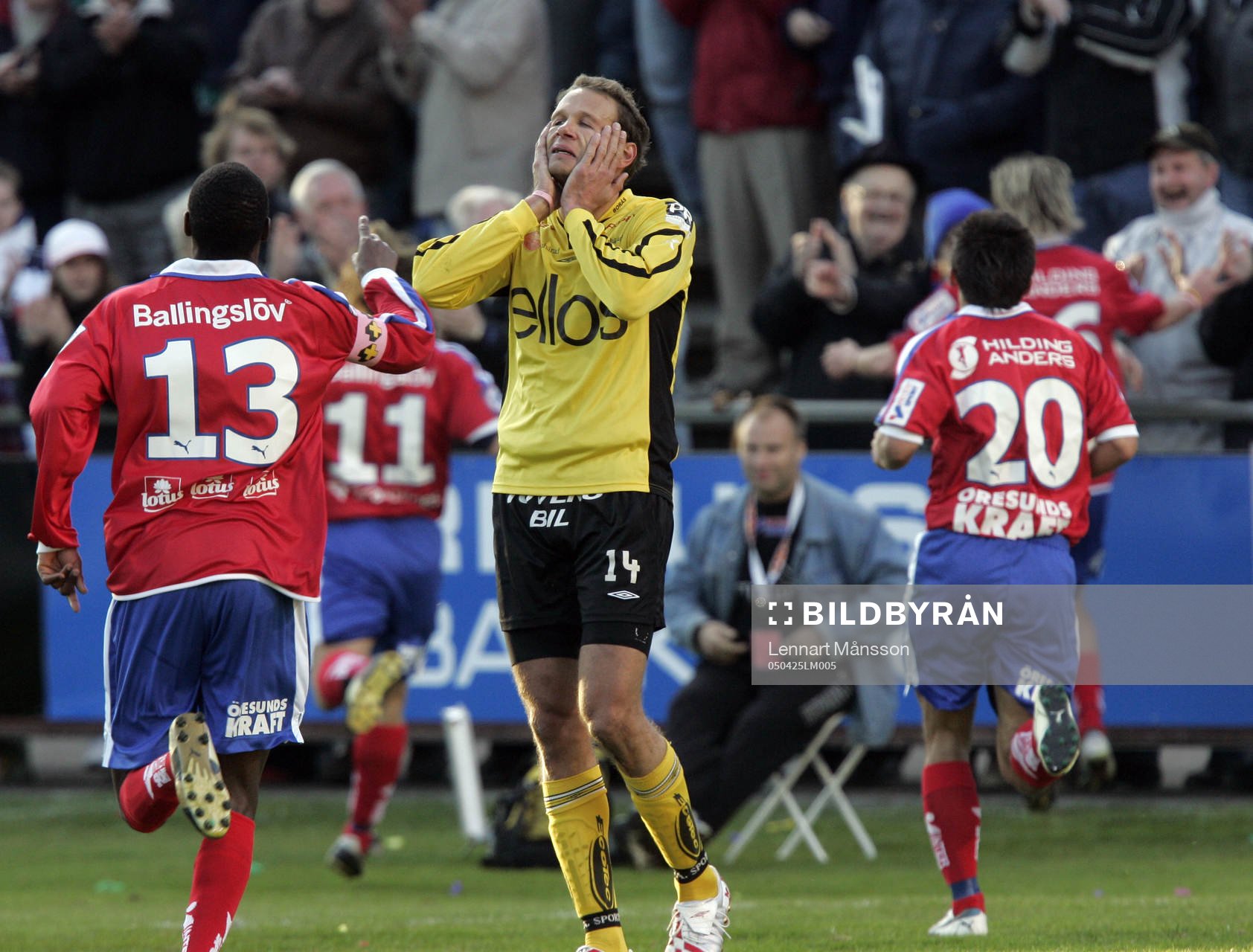 HIF jublar över 1-0, Joakim Alexandersson deppar