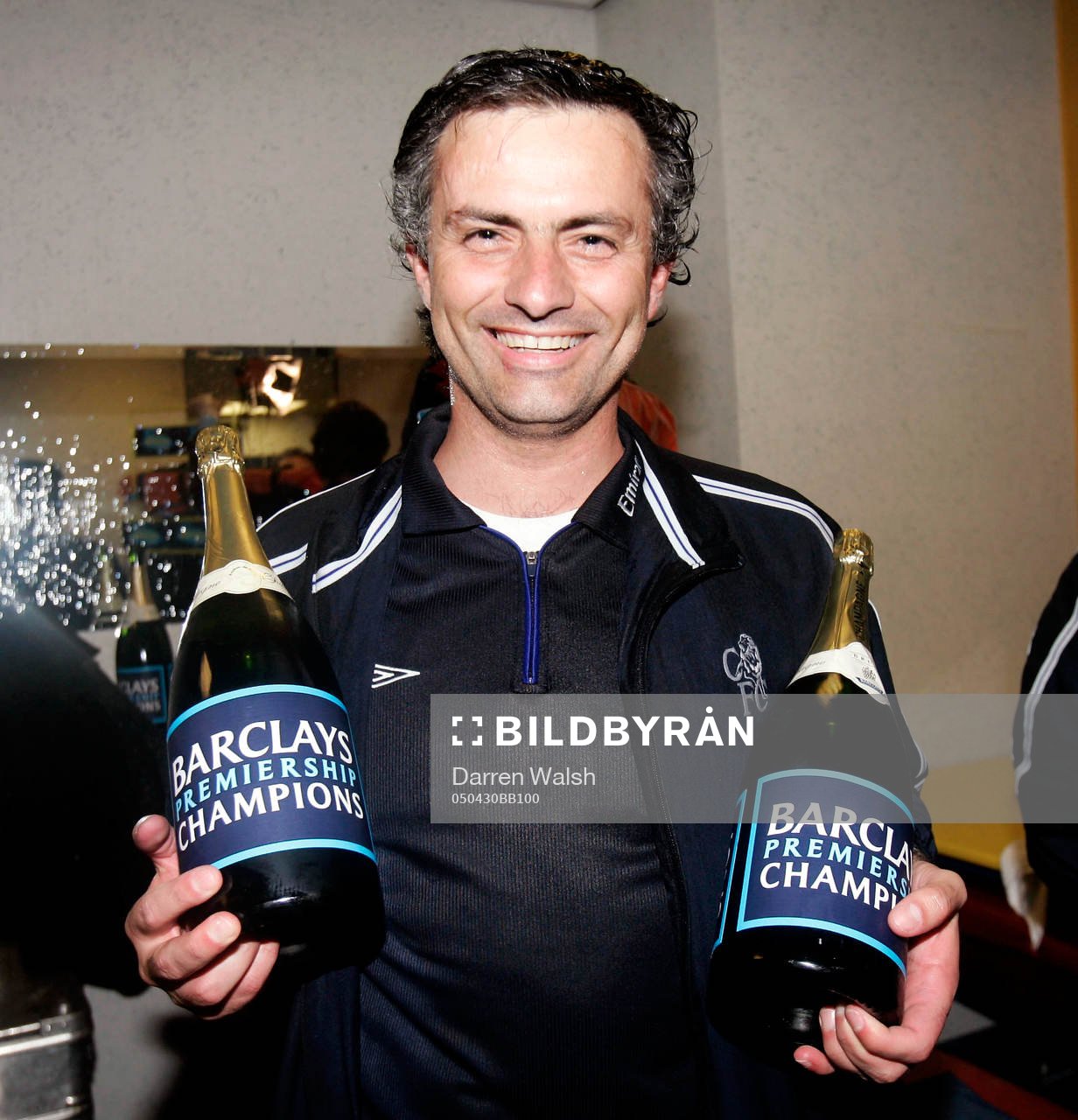 Jose Mourinho, tränare Chelsea med Champagne