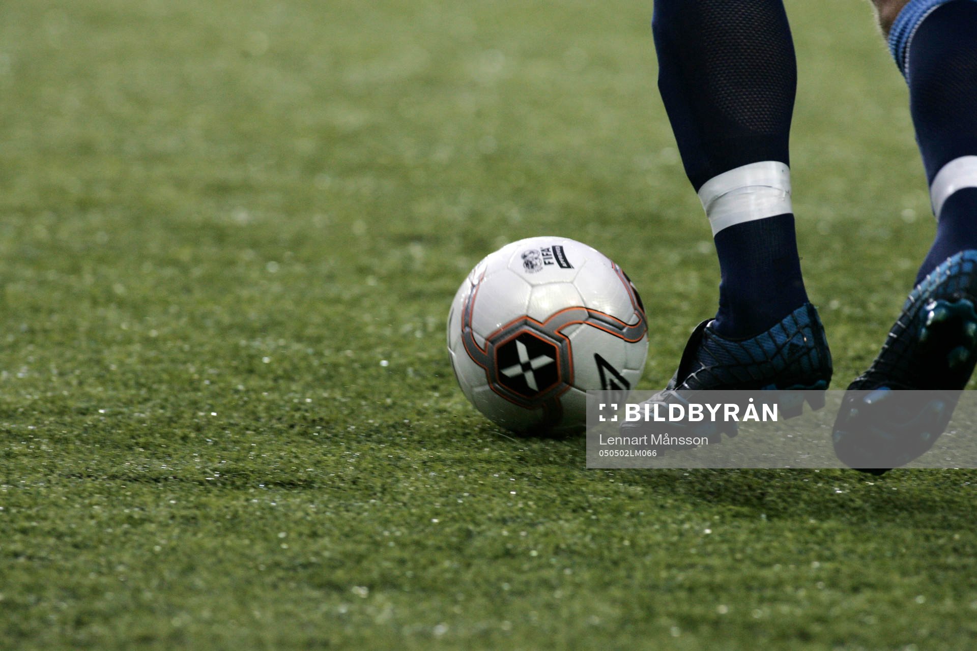 Boll, ben, for, fotbollssko