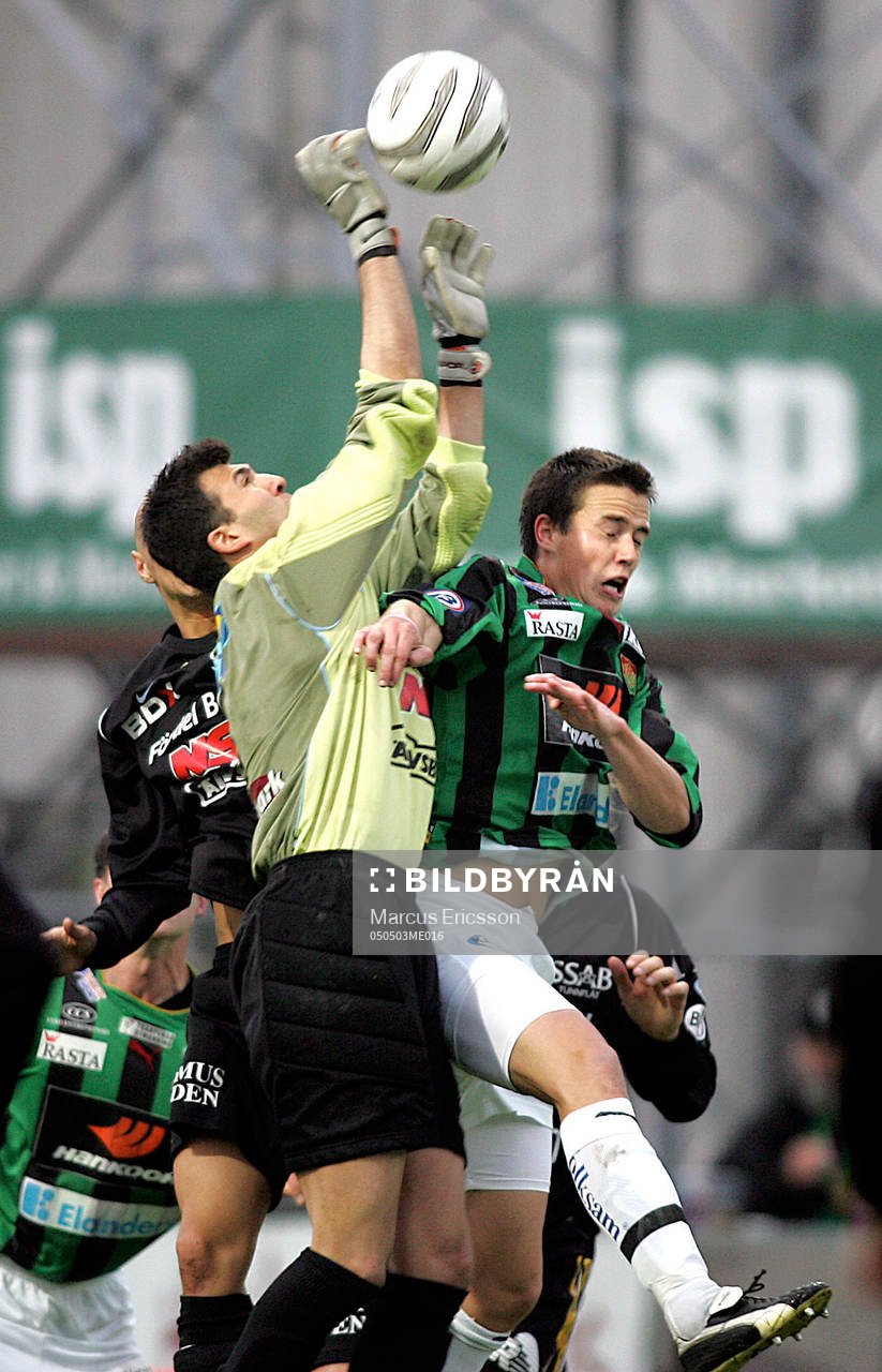 Kenny Stamatopoulos, målvakt, Boden och Andreas Tobiasson,
