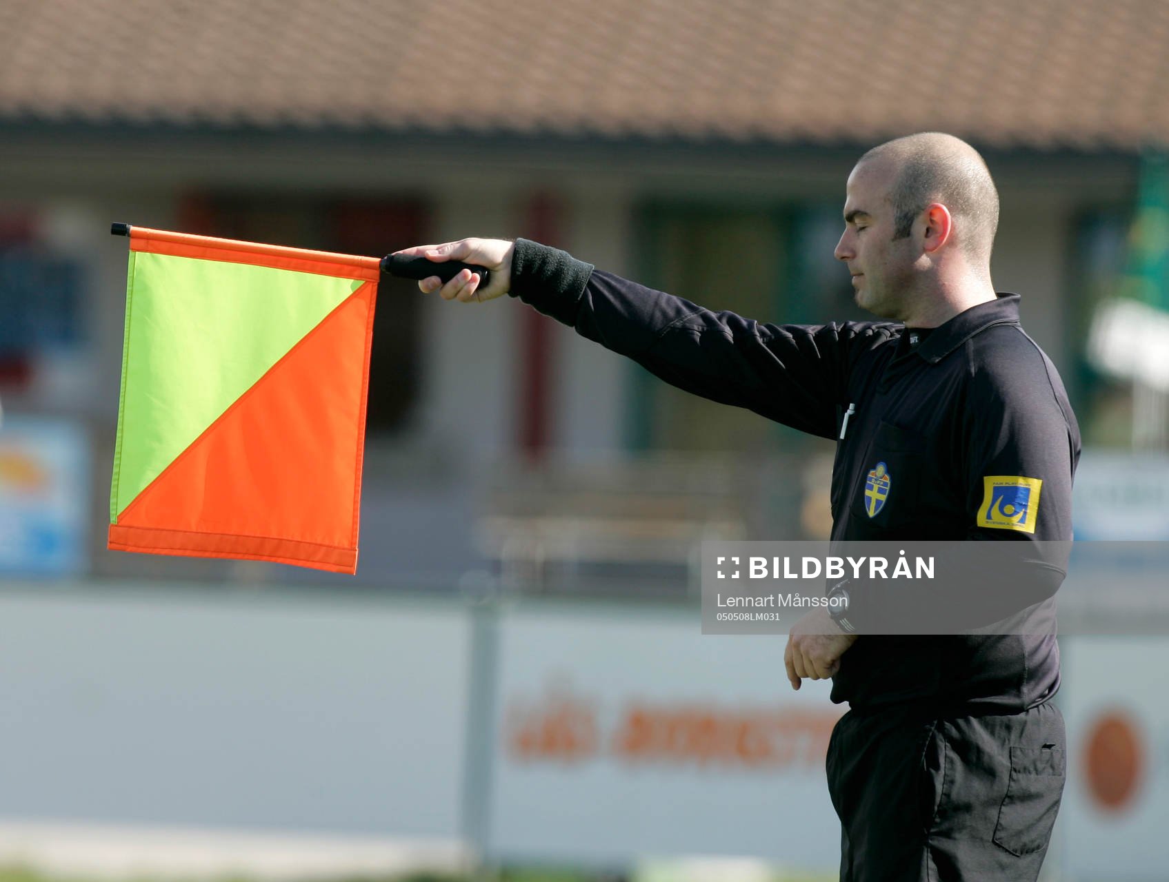 Linjedomare, assisterande domare, flagga, linjeflagga