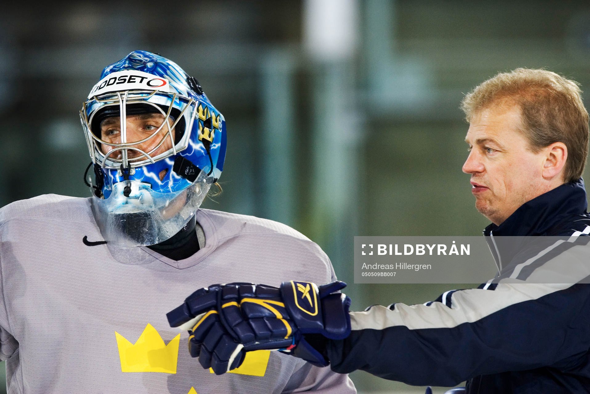 Bengt-Åke Gustafsson, tränare och Henrik Lundqvist,