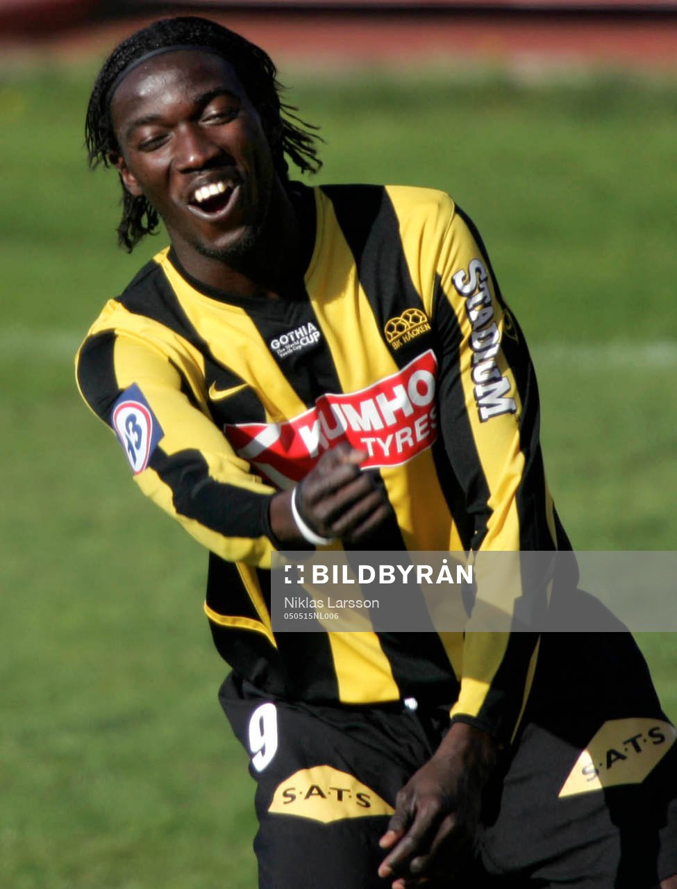 Fotboll, Allsvenskan, H‰cken-Elfsborg: Dioh Williams, H‰cken jublar efter 1-1 mÂlet. 