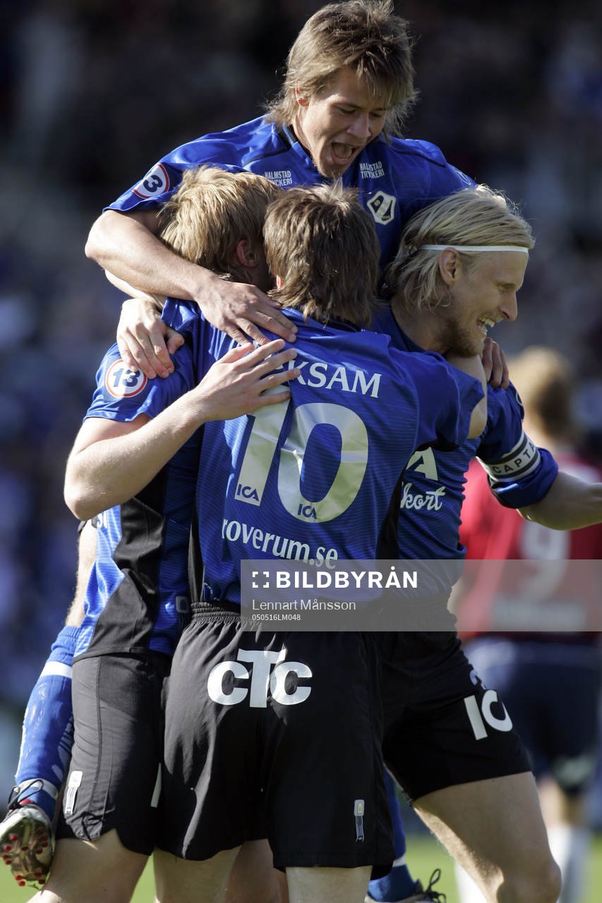  1-0 Peter Larsson och hela HBK jublar.