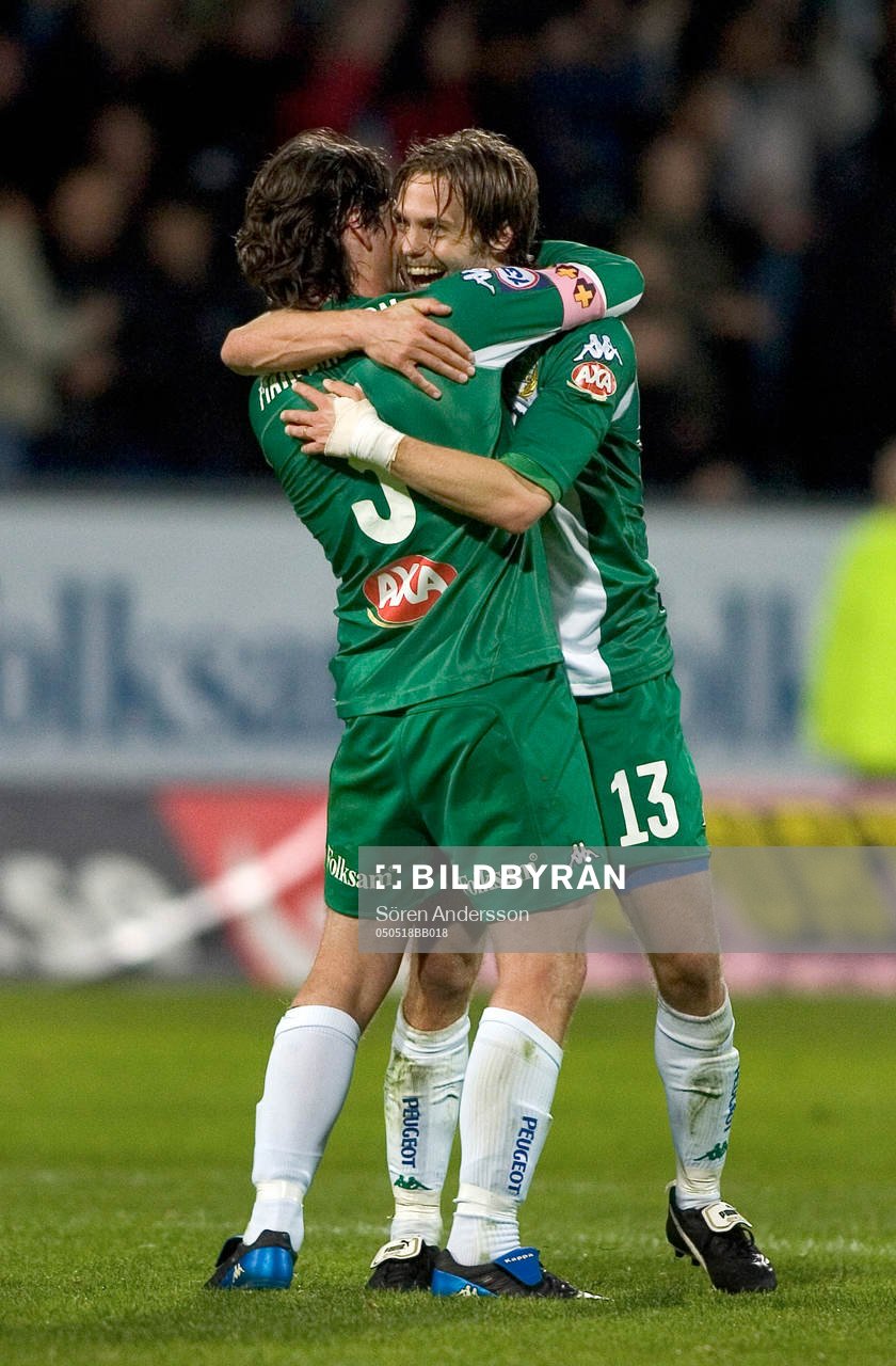 Petur Marteinsson och Max von Schlebrygge, Hammarby, jubel