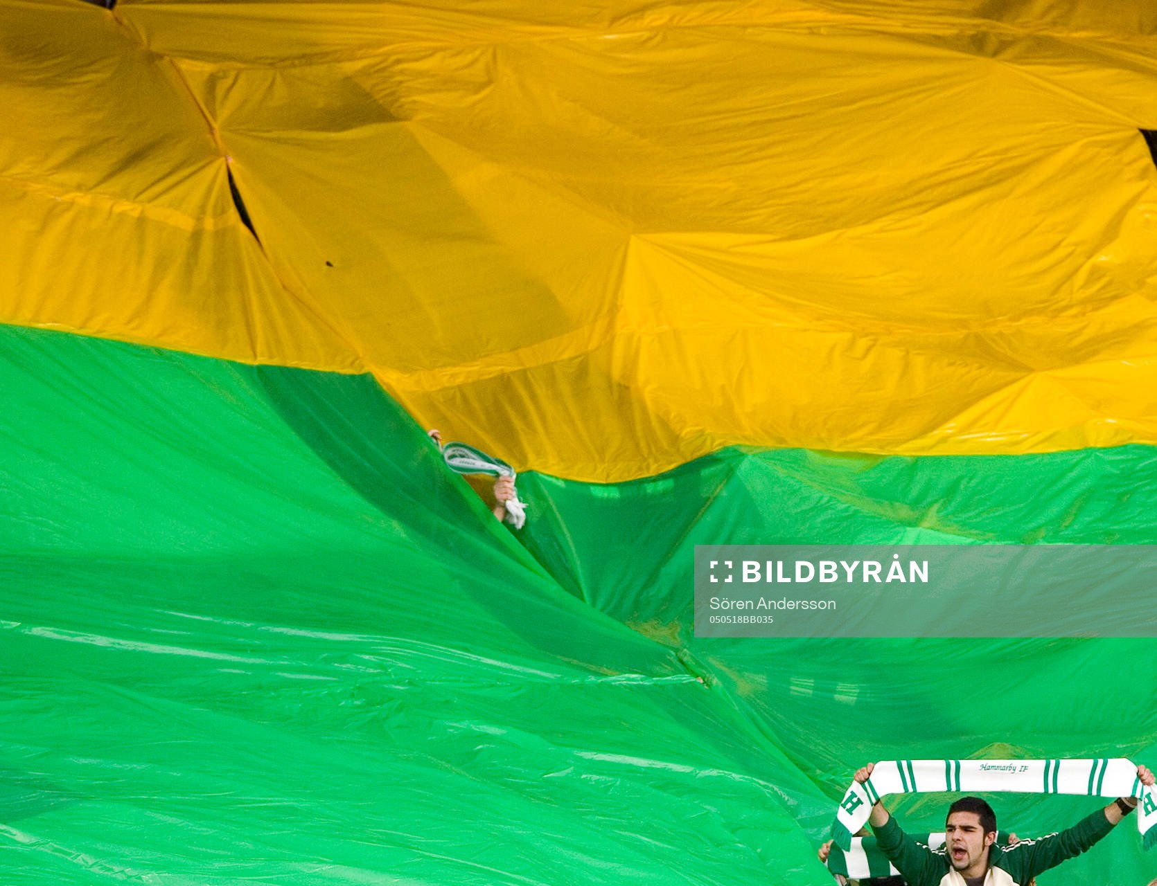 Supporter, Hammarby, tifo, flaggor, halsduk