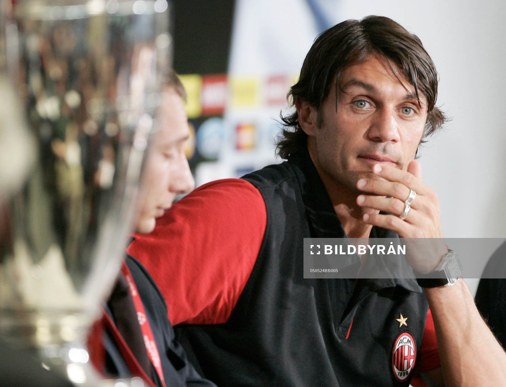 Fotboll, Milan; press konference, Paolo Maldini