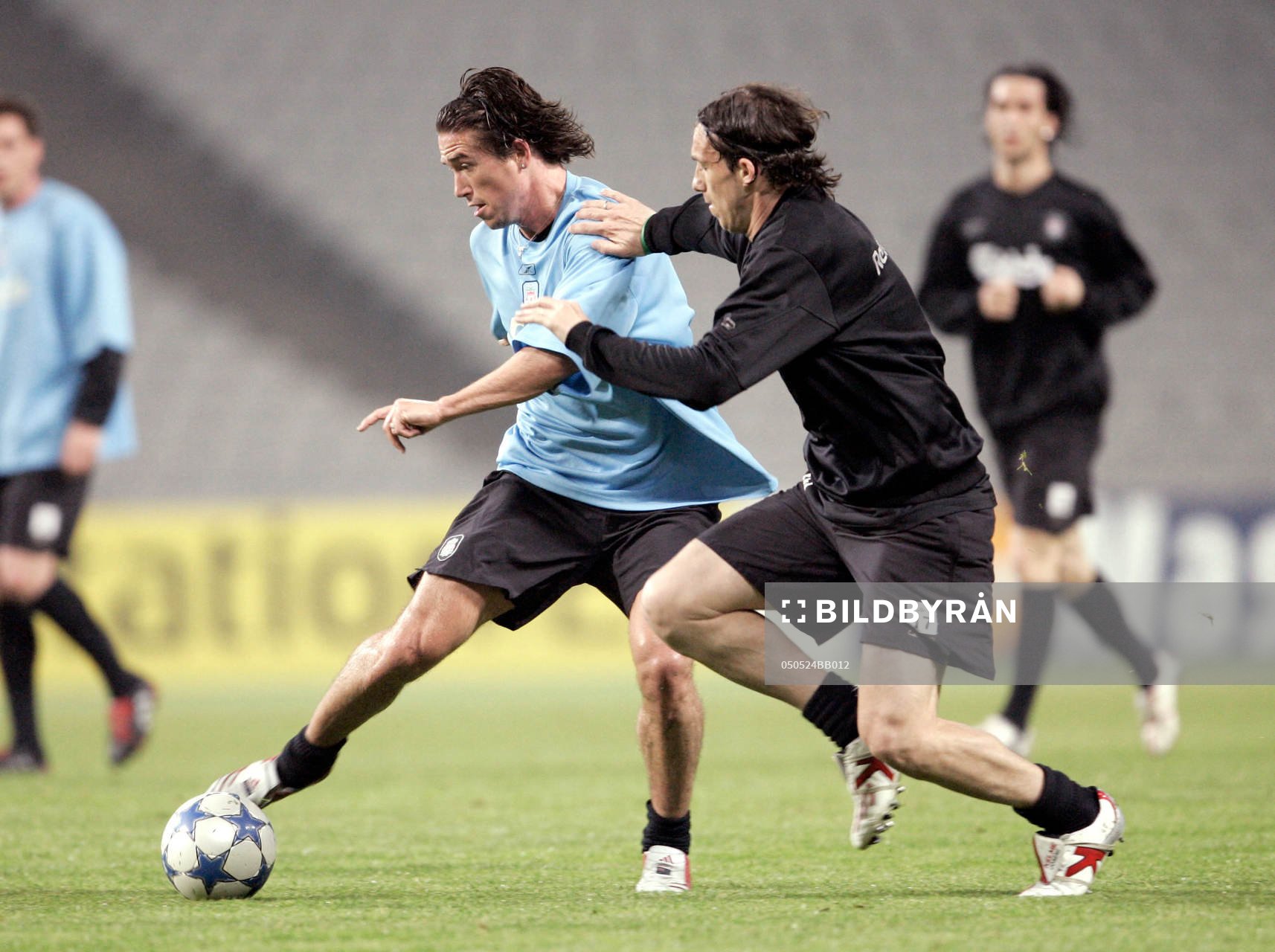 Fotboll, Träning, Liverpool; Harry Kewell och Josemi,