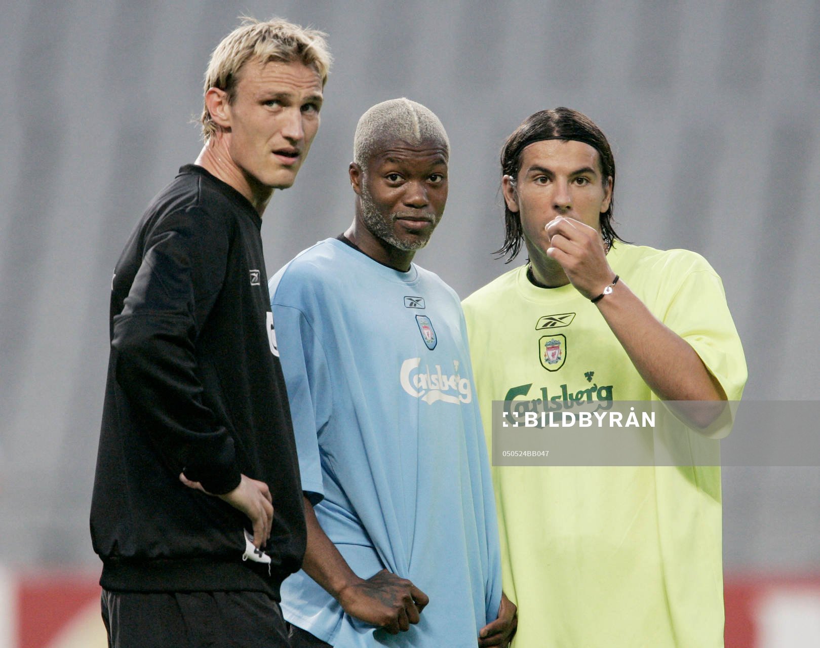 Fotboll, Träning, Liverpool, Sami Hyypia, Djibril Cisse