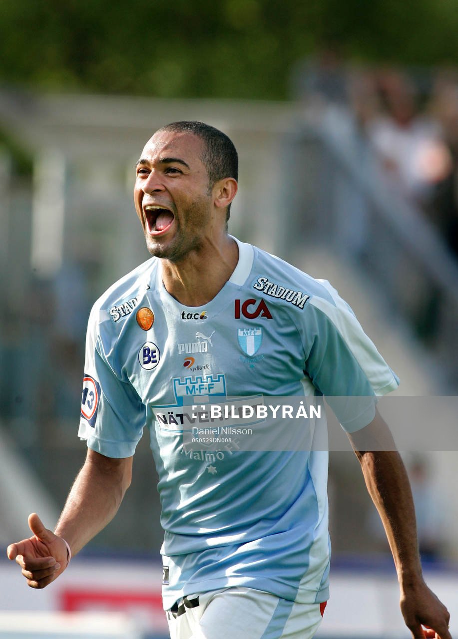 Afonso Alves, Malmö, gjorde 1-0 till Malmö, jubel