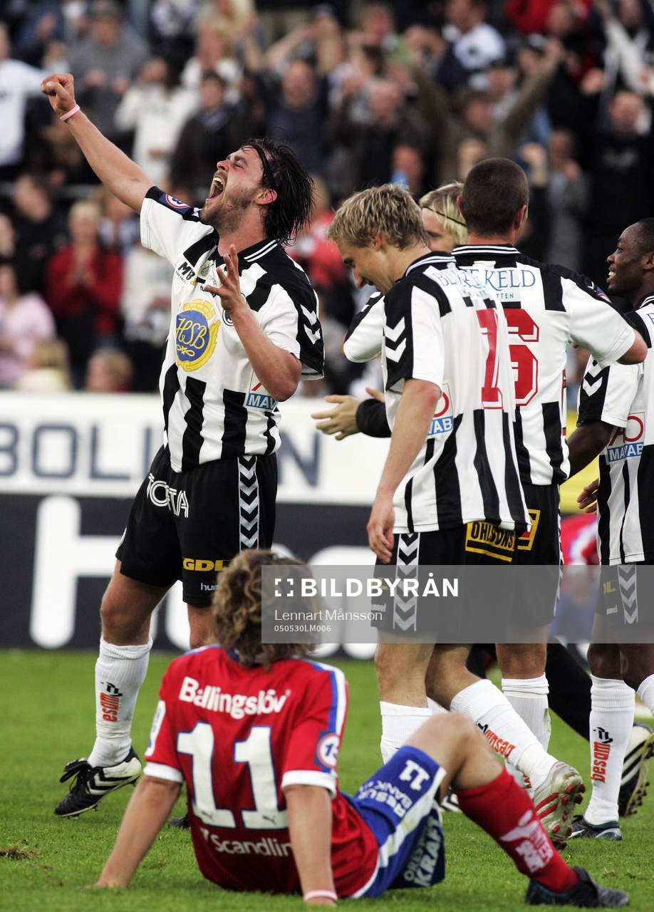 BoIS matchhjälte Gustaf Andersson jublar, Peter Graulund