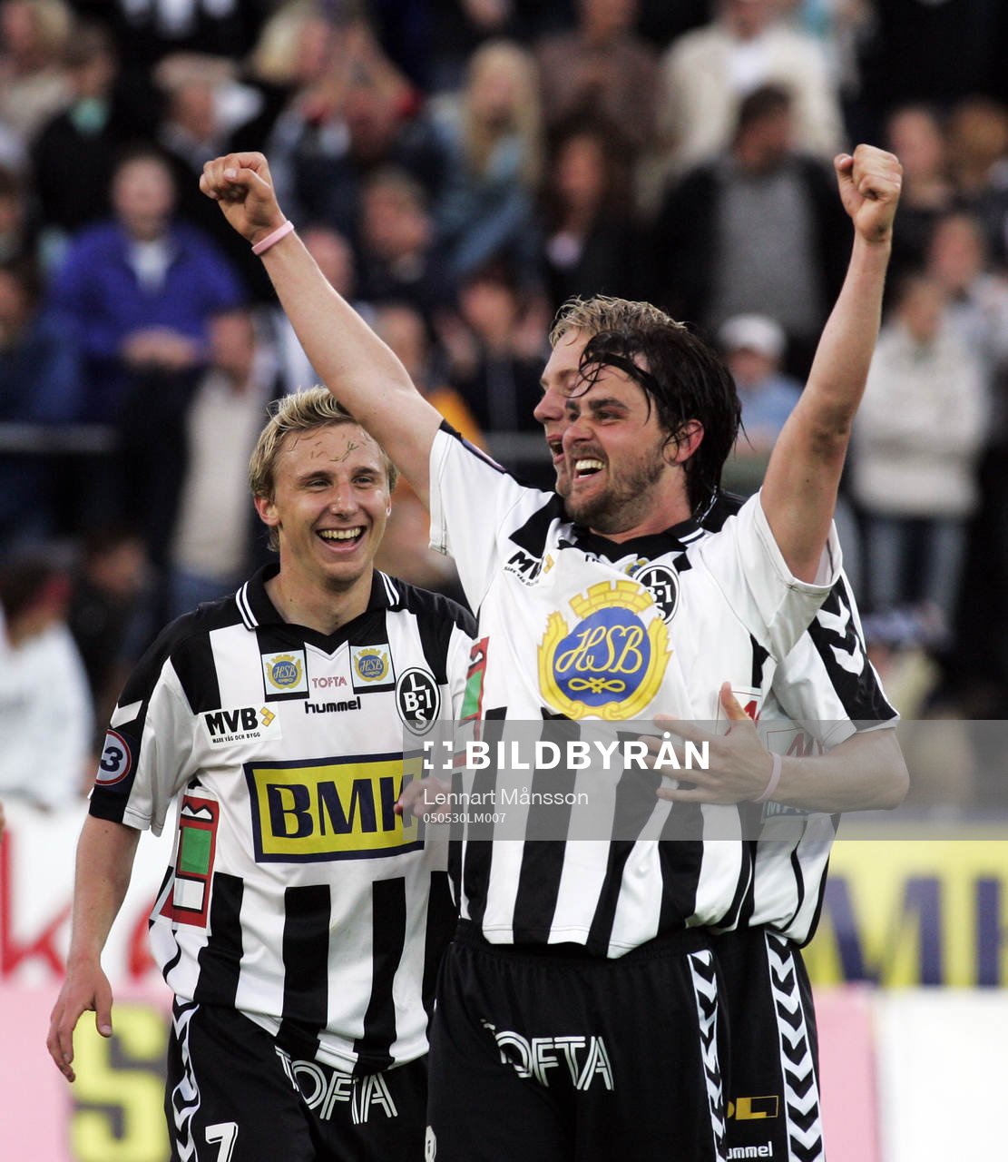  BoIS matchhjälte Gustaf Andersson jublar.
