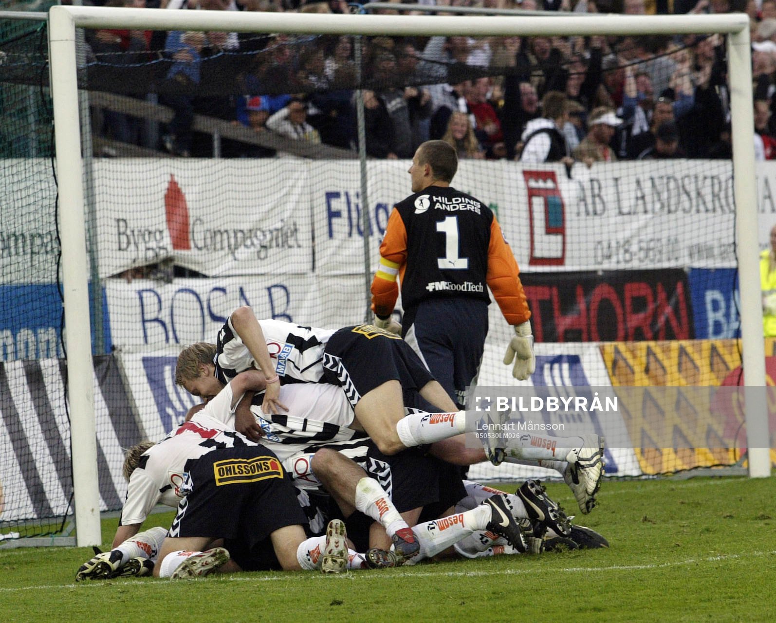 4-3, segermål på övertid, Gustaf Andersson. Jubel.