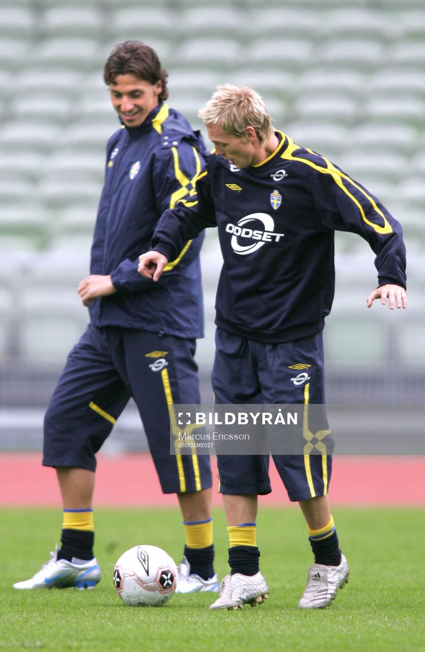 Träning Zlatan Ibrahimovic och Christian Wilhelmsson