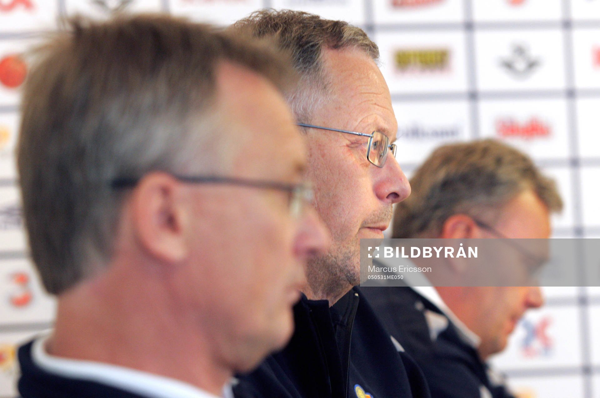 Presskonferens, Roland Andersson, Lars Lagerbäck och Jonas