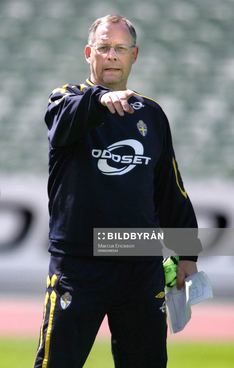 Lars Lagerbäck, förbundskapten, träning
