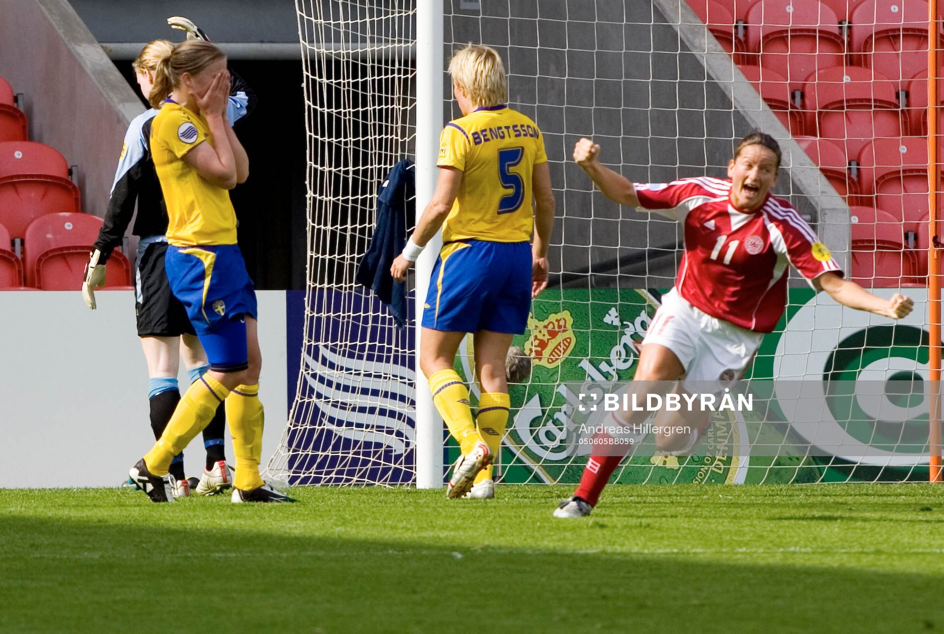 Sverige - Danmark. 1-1 Sverige depp. Kicki Bengtsson,