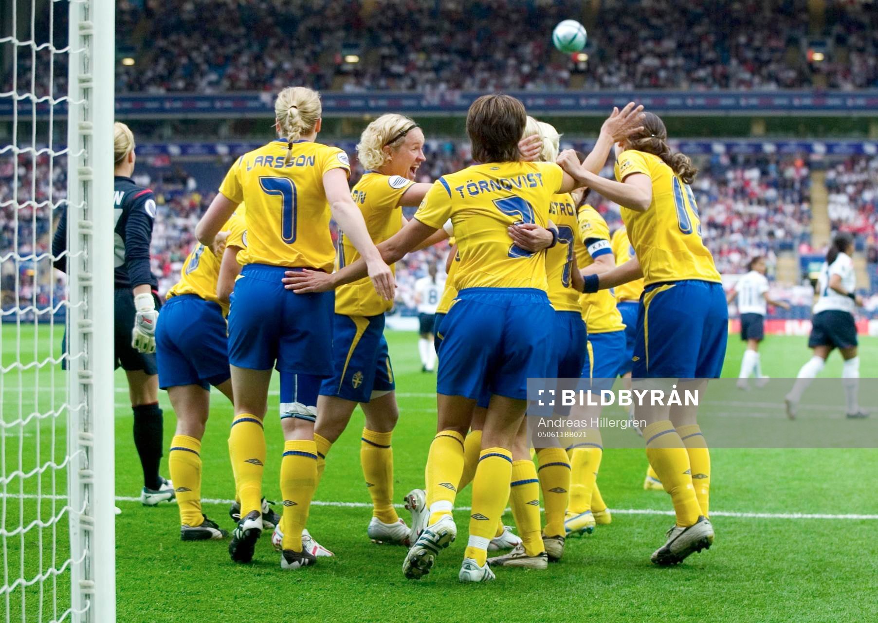 0-1 genom Anna Sjöström, Sverige. Jubel