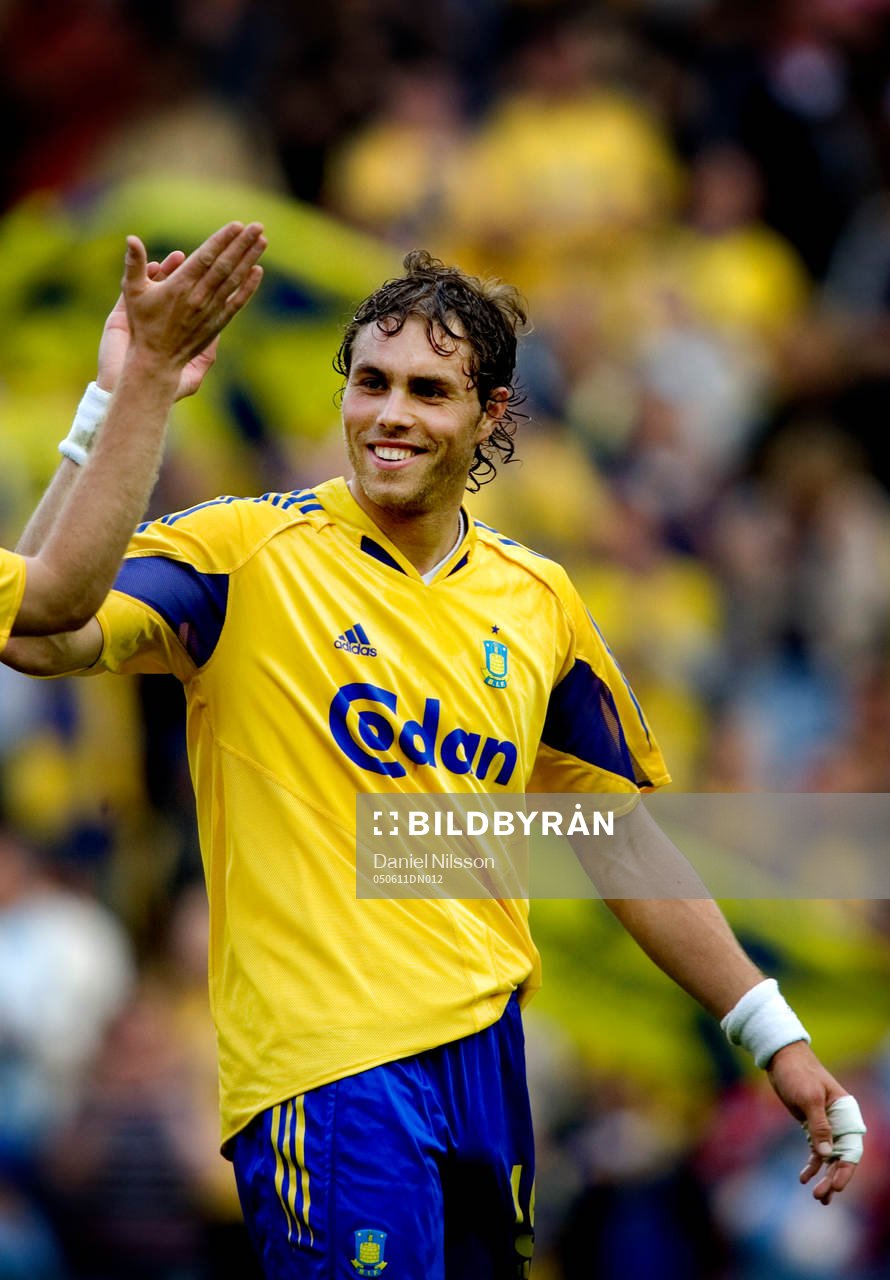 Johan Elmander gjorde 1-0 till Bröndby, (jubel) Bröndby