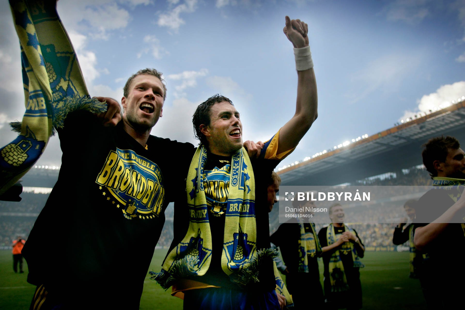  Bröndby vann danska ligan, Morten Wieghorst och Johan Elmander (jubel).