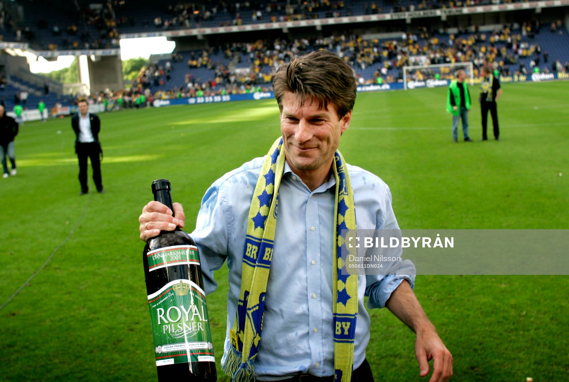 Michael Laudrup (tränare) Bröndby firar ligasegern med