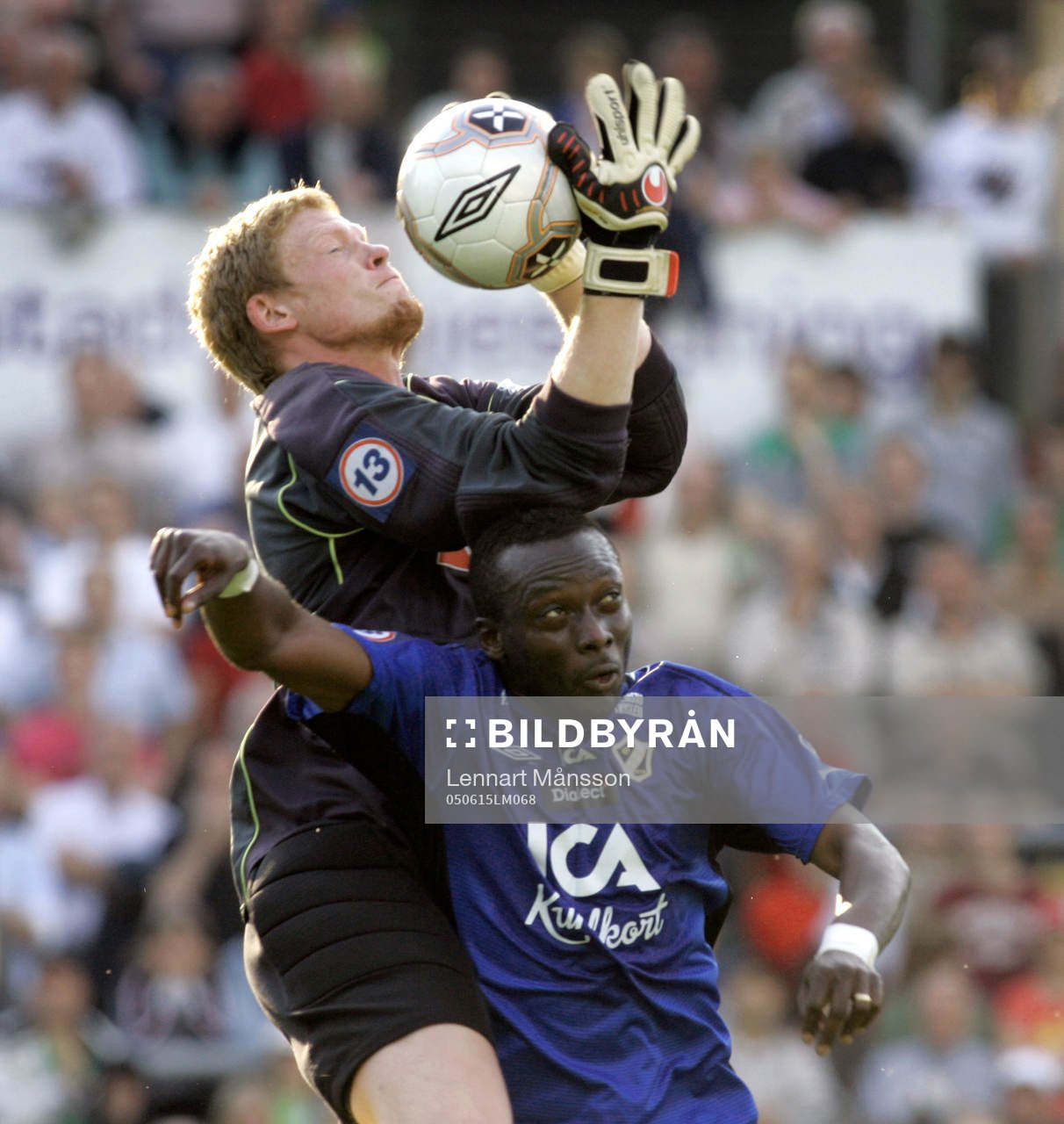 Christoffer Källqvist, målvakt, Häcken och Yaw Preko,