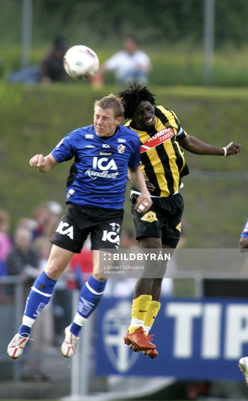 Jimmy Dixon, Häcken och Patrik Ingelsten, Halmstad, nick,