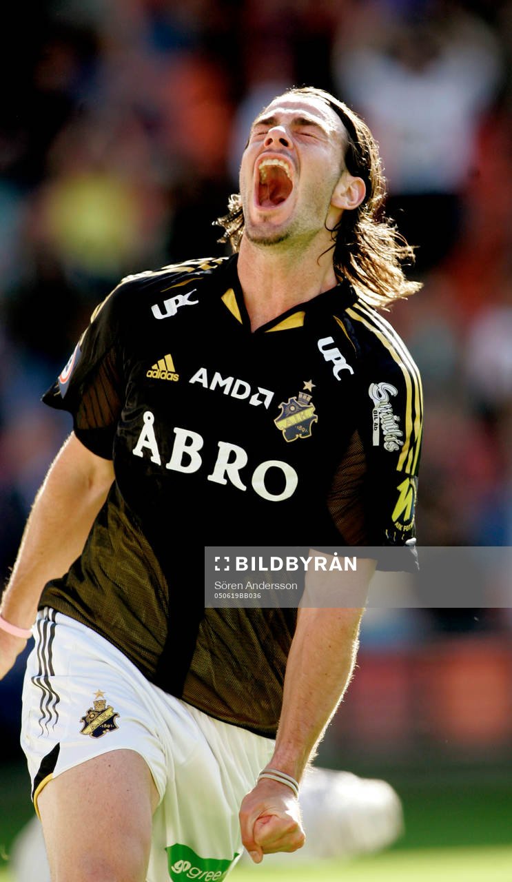 Fotboll, superettan, AIK - Västerås: Andreas Eriksson, AIK, jubel.
