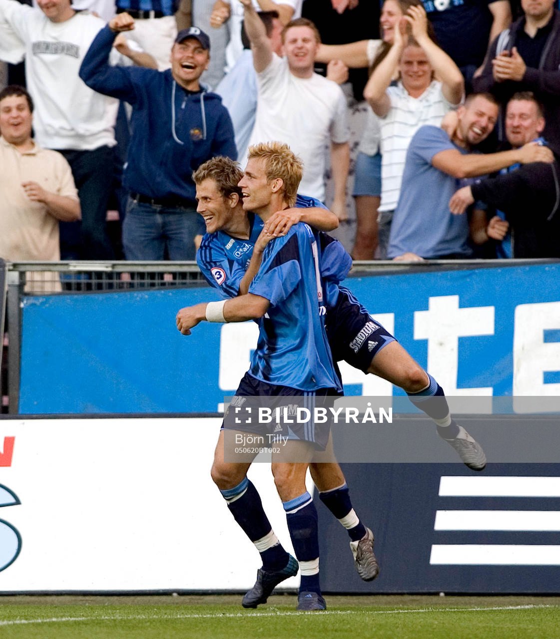 Tobias Hysén och Sören Larsen, Djurgården, jubel