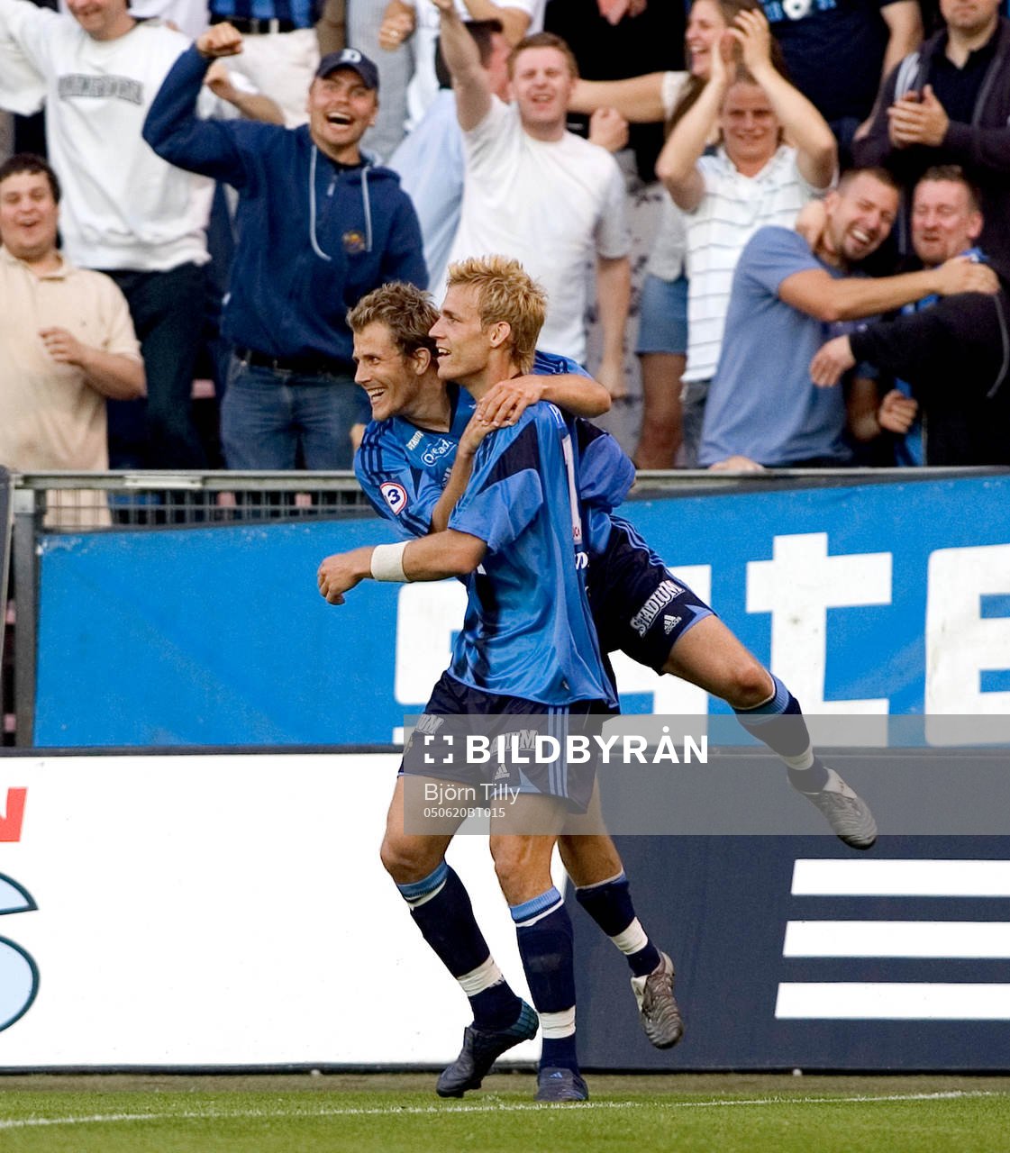 Tobias Hysén och Sören Larsen, Djurgården, jubel, glädje