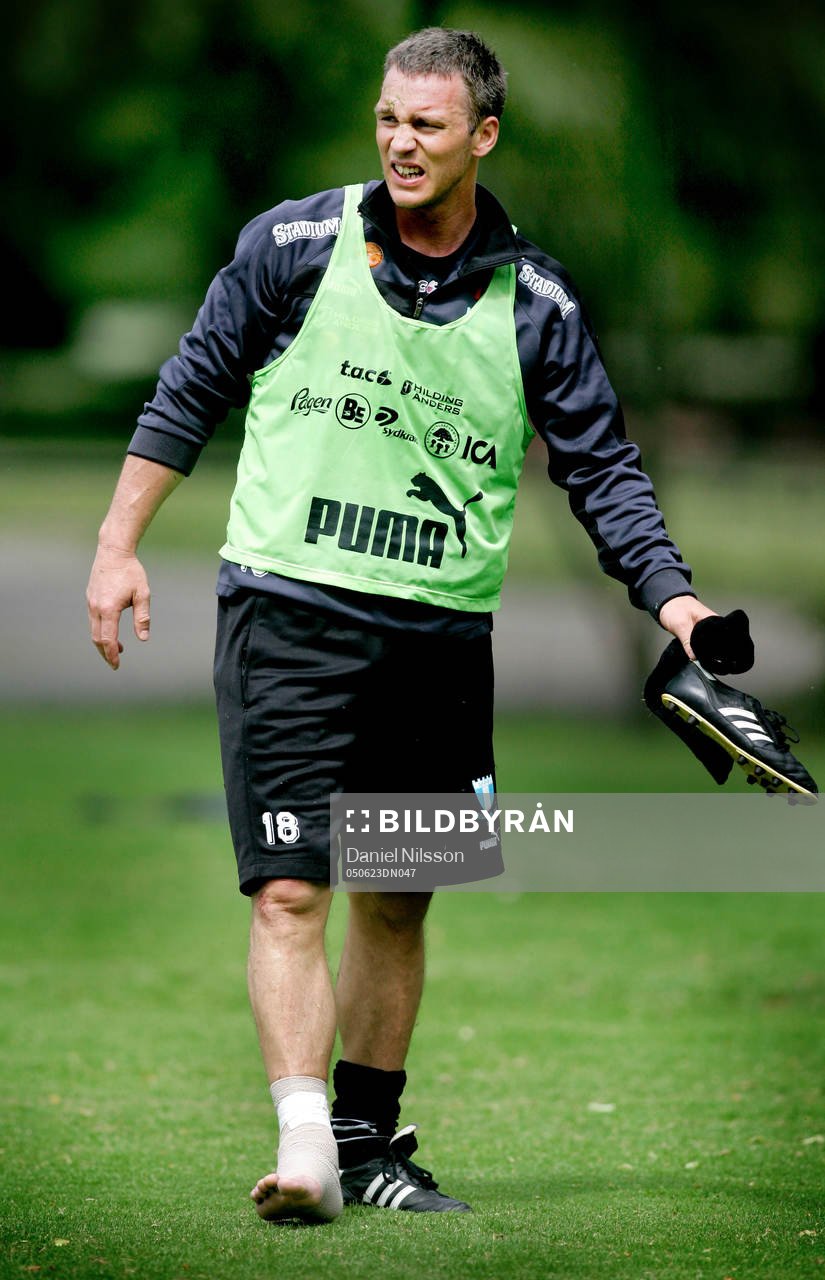 Patrik Andersson, Malmö, skada, träning