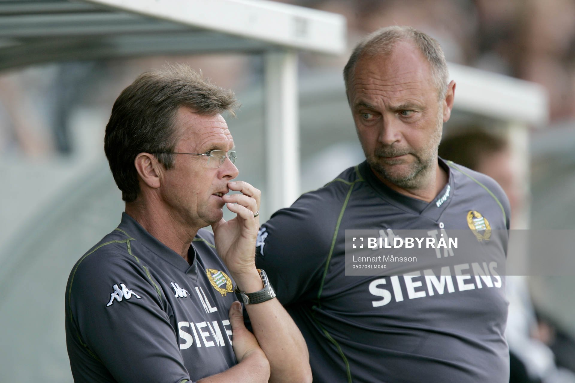 Anders Linderoth och Thom Ålund, tränare, Hammarby