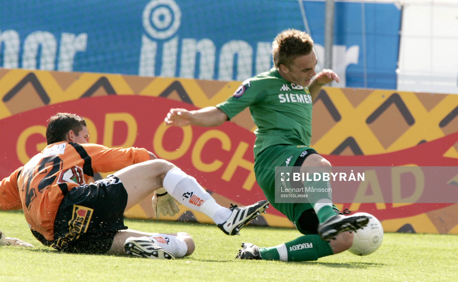 Jonas Sandqvist, målvakt, Landskrona och Petter Andersson