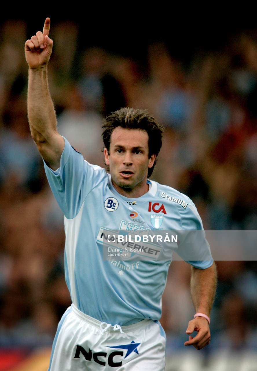 Hans Mattisson, Malmö, gjorde 1-0, jubel