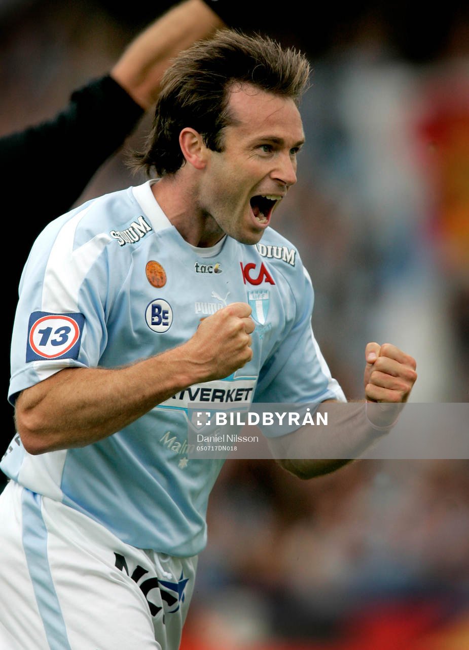 Hans Mattisson, Malmö, gjorde 1-0, jubel