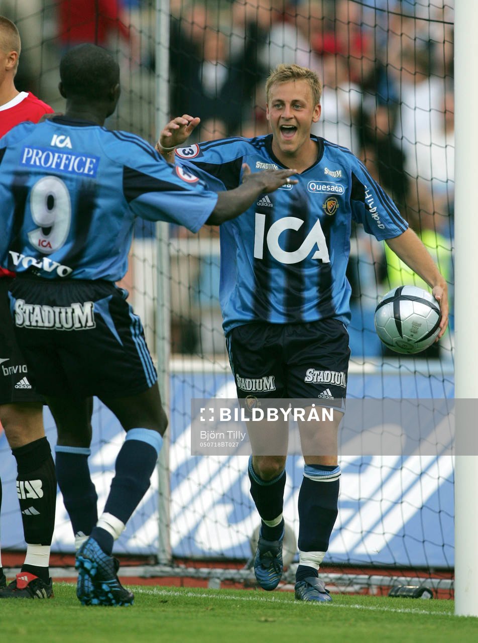 Daniel Sjölund, Djurgården tvåmålsskytt. Jubel