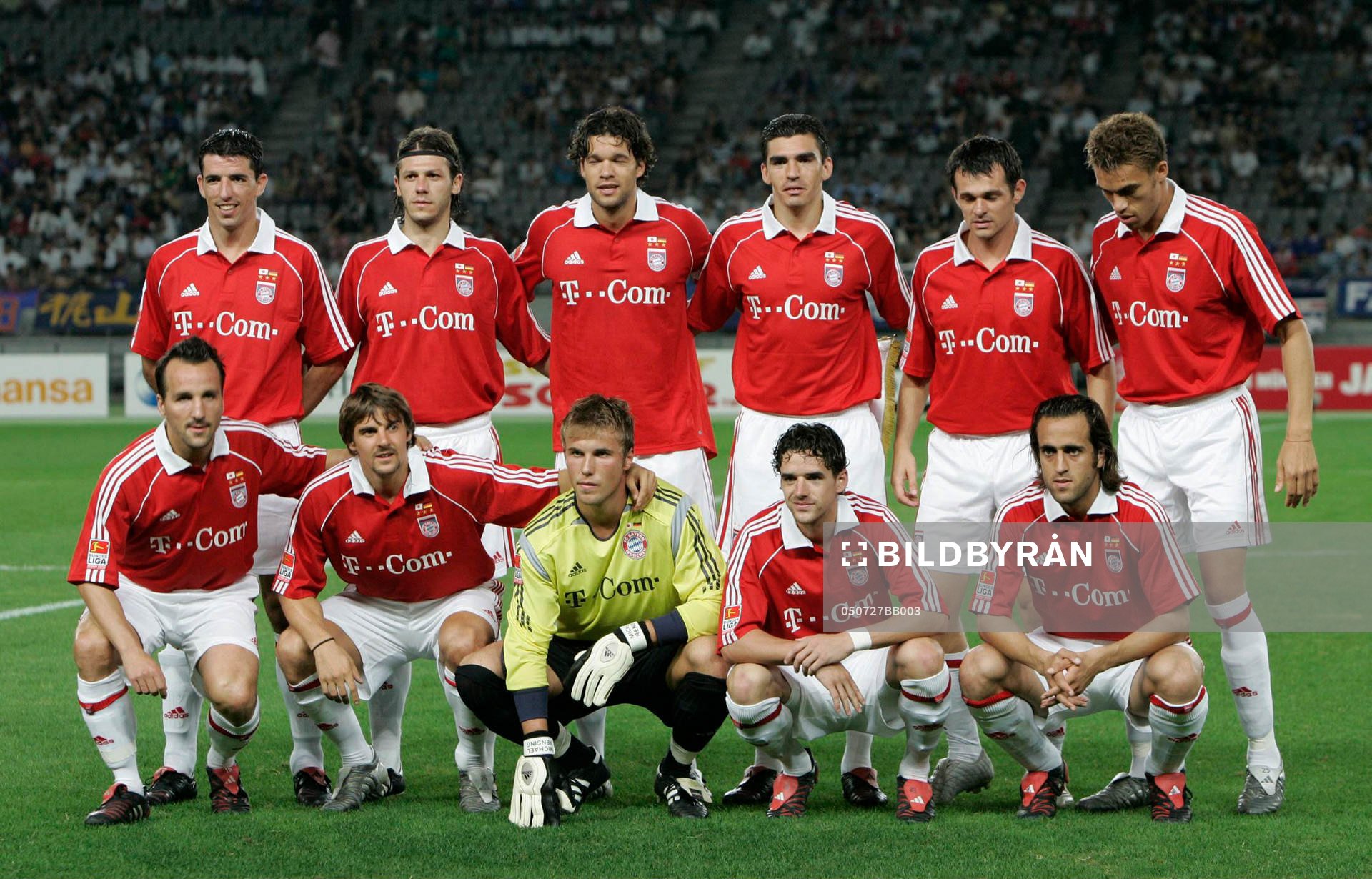  Bakre raden frv;  Roy Makaay, Martin Demichelis, Michael Ballack, Lucio, Willy Sagnol, Valerien Ismael