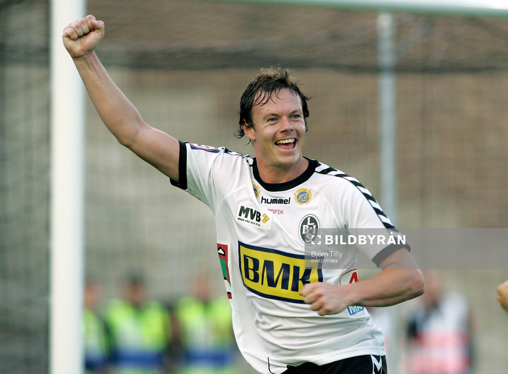 Fotboll, Allsvenskan, Djurgården - Landskrona: Andreas Yngvesson, Landskrona efter segermålet 0-1. 