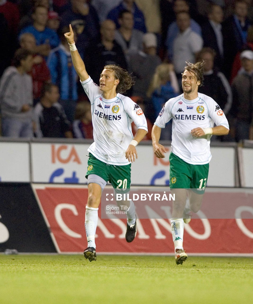  Björn Runström och Max von Schlebrügge, Hammarby, jubel efter kvittering 2-2.