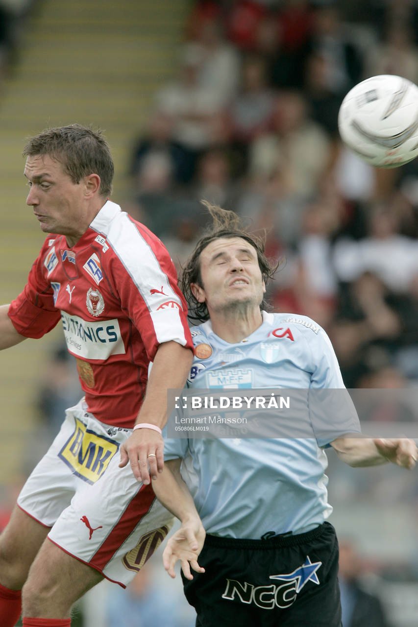 Mikael Blomberg och Yksel Osmanovski, nickduell